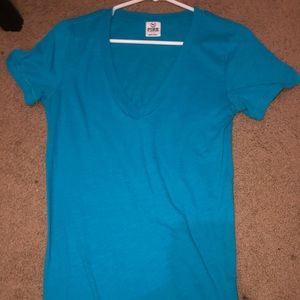 Blue v neck shirt